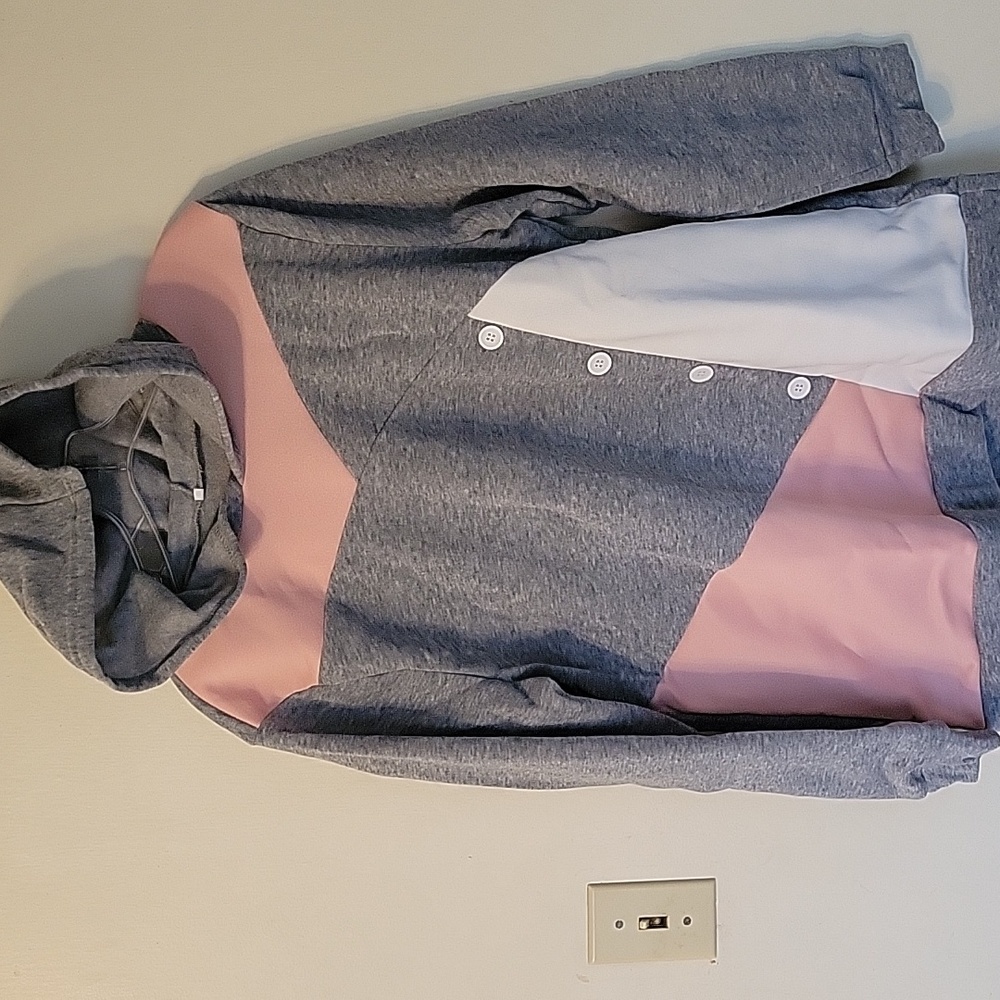 New Colorblock Hooded Fleece Sweatshirt